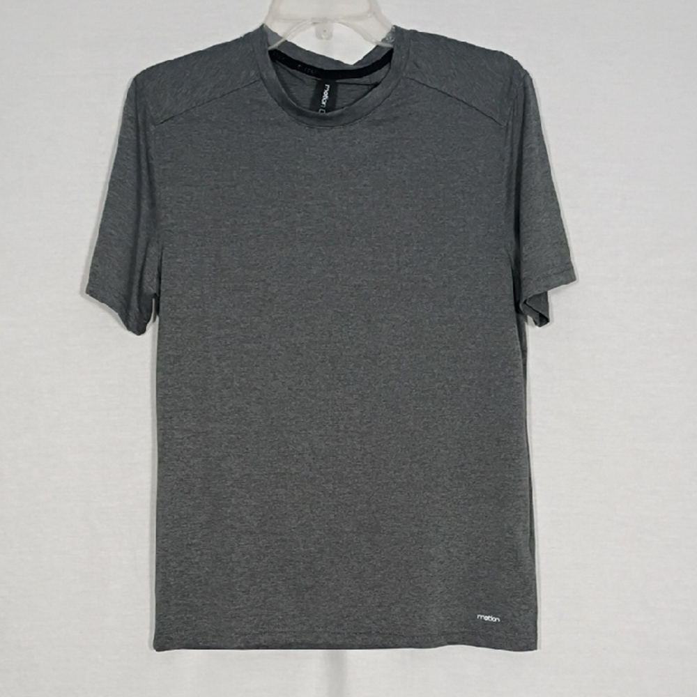 NWT Motion Charcoal Fresh Texture Core Crew Neck Tee Mens Size Small Athleisure